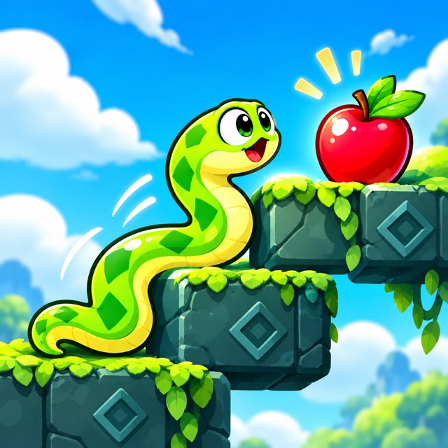 Original Twisty app icon: a green snake reaching for a red apple